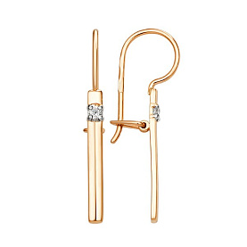 Серьги ЮФ Династия - Золото 375, Фианит (арт. 015642-5102)