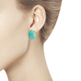 Серьги Diamant - Серебро 925, Амазонит (арт. 94-320-00972-1)