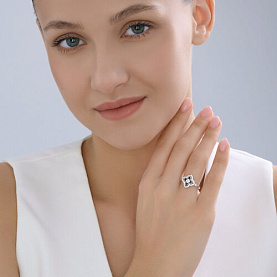 Кольцо SOKOLOV - Серебро 925, Фианит, Эмаль (арт. 94014642)