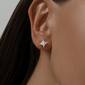 Серьги SOKOLOV - Серебро 925, Фианит (арт. 94025892)