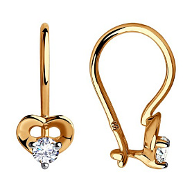 Серьги SOKOLOV - Золото 585, Фианит (арт. 028359)