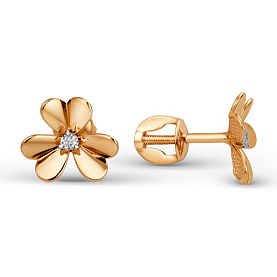 Серьги ЮФ Династия - Золото 585, Фианит (арт. 013472-1102)