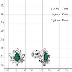 Серьги Аквамарин - Серебро 925, Агат (арт. 45040409.5)