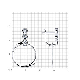 Серьги SOKOLOV - Серебро 925, Фианит (арт. 94023556)