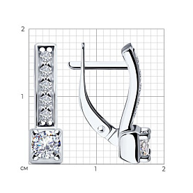 Серьги Diamant - Серебро 925, Фианит (арт. 94-120-01553-1)