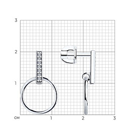 Серьги SOKOLOV - Серебро 925, Фианит (арт. 94023040)
