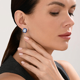 Серьги SOKOLOV - Серебро 925, Фианит, Эмаль (арт. 94027098)