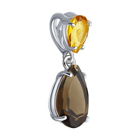 Подвеска SOKOLOV - Серебро 925, Раухтопаз, Цитрин (арт. 92030317)