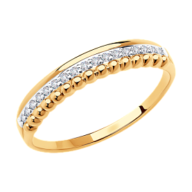 Кольцо SOKOLOV - Золото 375, Фианит (арт. 018653-4)