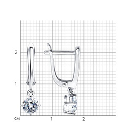 Серьги SOKOLOV - Серебро 925, Фианит (арт. 94026550-91)