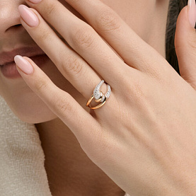 Кольцо SOKOLOV - Золото 585, Фианит (арт. 019895)