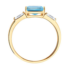 Кольцо SOKOLOV - Золото 585, Топаз, Фианит (арт. 717141)