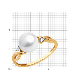 Кольцо SOKOLOV - Золото 585, Жемчуг культивированный, Фианит (арт. 791251)