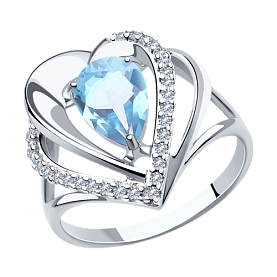 Кольцо Diamant - Серебро 925, Топаз, Фианит (арт. 94-310-00545-2)