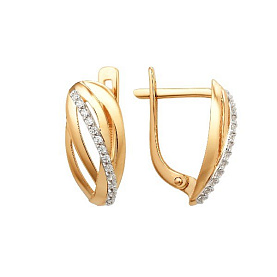 Серьги ЮФ Династия - Золото 585, Фианит (арт. 001882-1102)