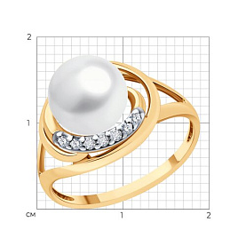Кольцо Diamant - Серебро 925, Жемчуг культивированный, Фианит (арт. 93-310-01927-1)