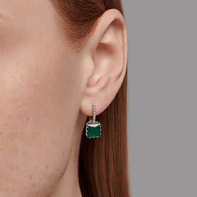 Серьги SOKOLOV - Серебро 925, Агат, Фианит (арт. 92022919)