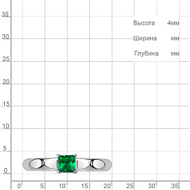 Кольцо Аквамарин - Серебро 925, Синтетический изумруд (арт. 600623П.5)