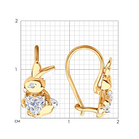 Серьги Diamant - Золото 585, Фианит (арт. 51-120-02852-1)
