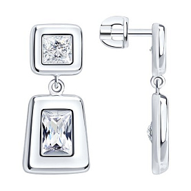 Серьги Diamant - Серебро 925, Фианит (арт. 94-122-02409-1)
