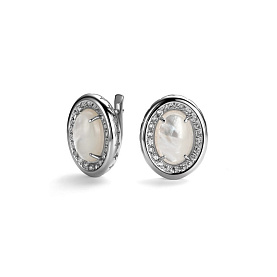 Серьги Дар - Серебро 925, Перламутр, Фианит (арт. С-5195рк48400)