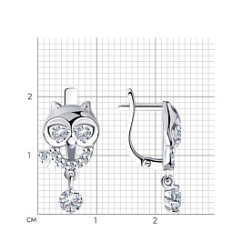 Серьги SOKOLOV - Серебро 925, Фианит (арт. 94023721)