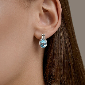 Серьги SOKOLOV - Серебро 925, Топаз, Фианит (арт. 92023262)