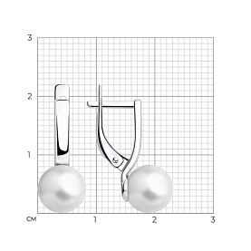 Серьги SOKOLOV - Серебро 925, Жемчуг имитация (арт. 94025813)