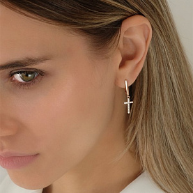 Серьги Атолл - Золото 585, Фианит (арт. 20622)