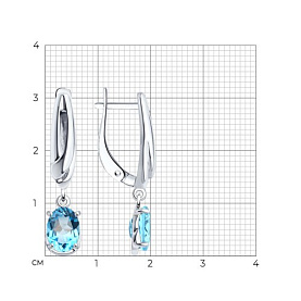 Серьги Diamant - Серебро 925, Топаз (арт. 94-321-02682-1)