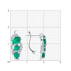 Серьги SOKOLOV - Серебро 925, Агат, Фианит (арт. 92022455)
