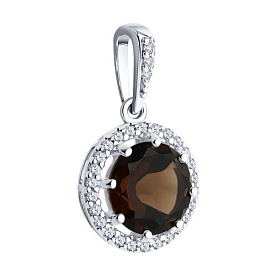 Подвеска Diamant - Серебро 925, Раухтопаз, Фианит (арт. 94-330-02052-4)