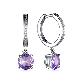 Серьги Дар - Серебро 925, Синтетический александрит, Фианит (арт. С-3963рс94600)