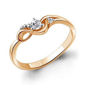 Кольцо Аквамарин - Серебро 925, Фианит (арт. 67420А.6)