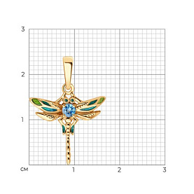 Подвеска SOKOLOV - Золото 585, Топаз, Эмаль (арт. 732927)