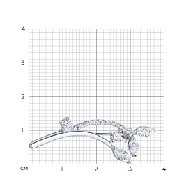 Брошь SOKOLOV - Серебро 925, Фианит (арт. 94040072)