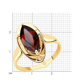 Кольцо SOKOLOV - Золото 585, Гранат (арт. 715530)