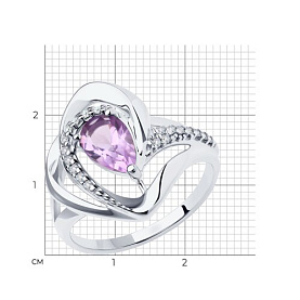 Кольцо Diamant - Серебро 925, Аметист, Фианит (арт. 94-310-00630-3)