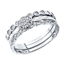 Кольцо SOKOLOV - Серебро 925, Фианит, Эмаль (арт. 94011705)