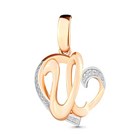 Подвеска Аквамарин - Серебро 925, Фианит (арт. 24024А.6)