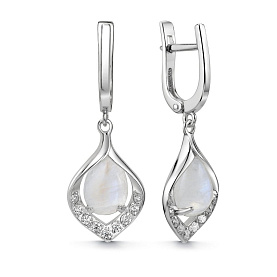 Серьги Дар - Серебро 925, Лунный камень, Фианит (арт. С-5242рк43600)
