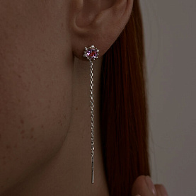 Серьги SOKOLOV - Серебро 925, Аметист, Фианит (арт. 92022160)