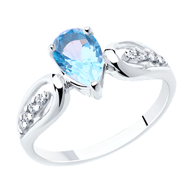 Кольцо Diamant - Серебро 925, Топаз, Фианит (арт. 94-310-00527-1)