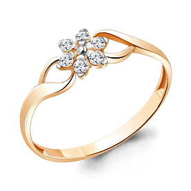 Кольцо Аквамарин - Золото 585, Фианит (арт. 68732А.1)