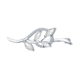 Брошь SOKOLOV - Серебро 925, Фианит (арт. 94040068)