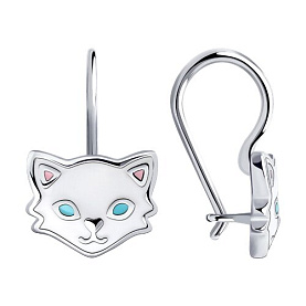 Серьги Diamant - Серебро 925, Эмаль (арт. 94-120-00654-1)