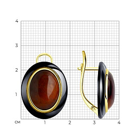 Серьги Diamant - Серебро 925, Тигровый глаз (арт. 93-320-01694-1)