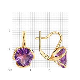 Серьги SOKOLOV - Золото 585, Аметист (арт. 728000)