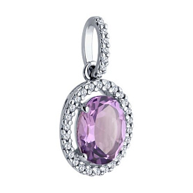 Подвеска Diamant - Серебро 925, Аметист, Фианит (арт. 94-330-01999-2)