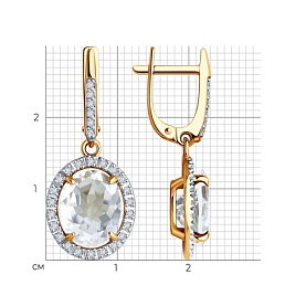 Серьги Diamant - Золото 585, Фианит, Горный хрусталь (арт. 51-321-02442-4)